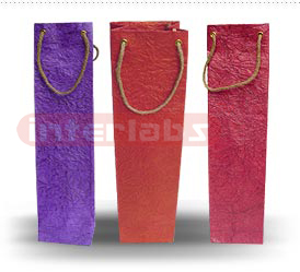 Assorted Wine Bags in Metallic Leather Textured Paper